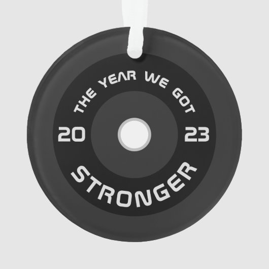 Gewichtheffer barbell fitness 2025 vakantie ornament (achterkant)