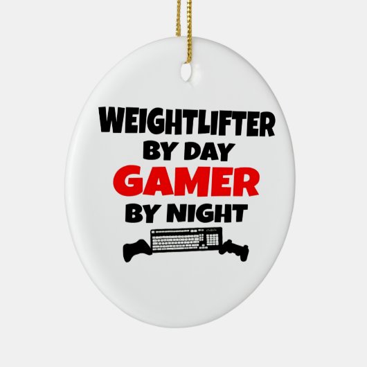 Gewichtheffer Gamer Keramisch Ornament (Rechts)