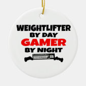 Gewichtheffer Gamer Keramisch Ornament (Voorkant)