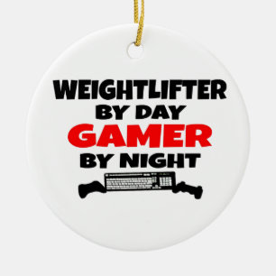 Gewichtheffer Gamer Keramisch Ornament