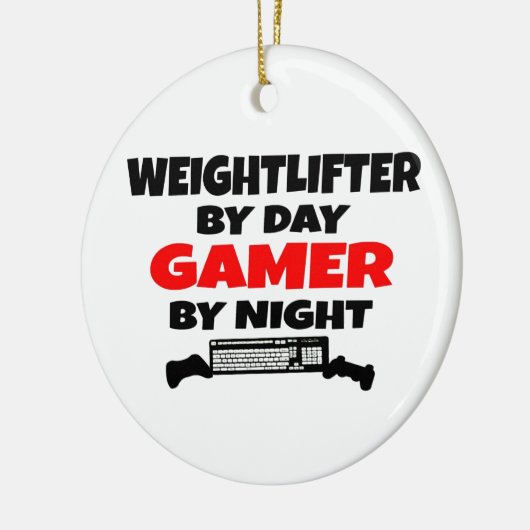 Gewichtheffer Gamer Keramisch Ornament (Links)