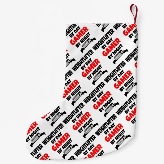 Gewichtheffer Gamer Kleine Kerstsok (Achterkant)