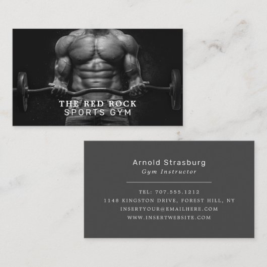 Gewichtheffer, Personal Trainer, Gym Instructor Visitekaartje (Voorkant / Achterkant)