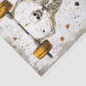 Gewichtheffer Skeleton Pumping Iron AJ8 Decoupage Tissuepapier (Detail)
