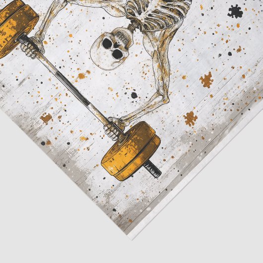 Gewichtheffer Skeleton Pumping Iron AJ8 Decoupage Tissuepapier (Detail)