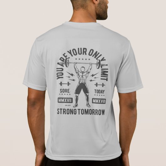 Gewichtheffer Sterker Morgen T-shirt (Achterkant)