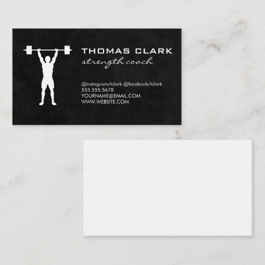 Gewichtheffer Sterkte Coach Visitekaartje (Voorkant / Achterkant)