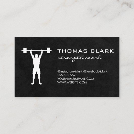 Gewichtheffer Sterkte Coach Visitekaartje (Voorkant)