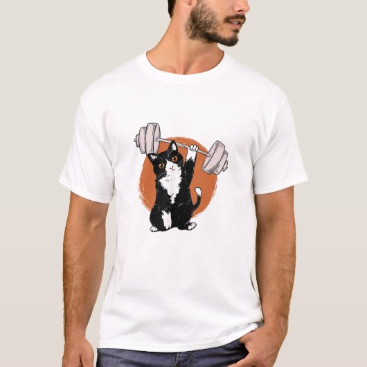 Gewichtheffer voor katten t-shirt (Voorkant)