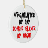 Gewichtheffer Zombie Slayer Keramisch Ornament (Rechts)