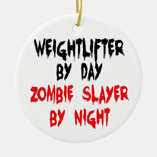 Gewichtheffer Zombie Slayer Keramisch Ornament (Voorkant)