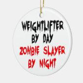 Gewichtheffer Zombie Slayer Keramisch Ornament (Links)