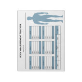 Gewichtsafmetingen van het lichaam van jongen notitieblok (Linkerzijde)