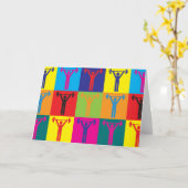 Gewichtsafstand Pop Art Kaart (Gele Bloem)