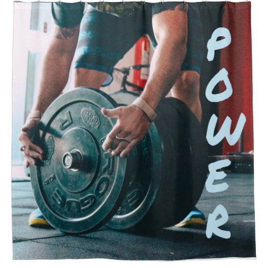 Gewichtsgewicht Lifende Gym Health Douchegordijn (Voorkant)