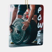 Gewichtsgewicht Lifende Gym Health Keramisch Ornament (Rechts)