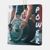 Gewichtsgewicht Lifende Gym Health Keramisch Ornament (Links)