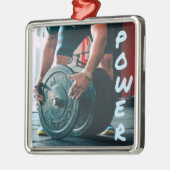 Gewichtsgewicht Lifende Gym Health Metalen Ornament (Links)