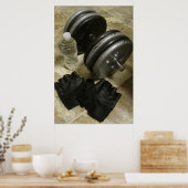 Gewichtshefvermogen en oefening Gym-Poster Poster (Keuken)