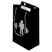 Gewichtslift Gym Barbell Fitness Personal Trainer Klein Cadeauzakje (Voorkant Gekanteld)