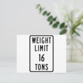 Gewichtslimiet 16 t teken briefkaart (Staand voorkant)