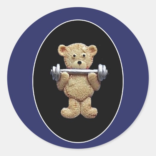 Gewichtsmatige Teddy Bear Ronde Sticker (Voorkant)