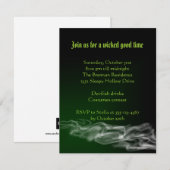 Gewichtsmische groene rook Halloween gothic uitnod Kaart (Voorkant / Achterkant)