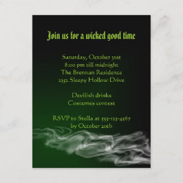 Gewichtsmische groene rook Halloween gothic uitnod Kaart