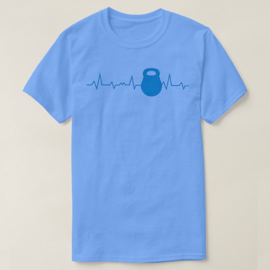 Gewichtstocht Kettlebell Heartbeat-oefening T-shirt (Design voorkant)