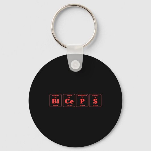 Gewichtstoename in de buikspieren Barbells Workou Sleutelhanger (Voorkant)