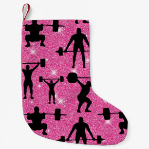 Gewichtstofinfectie Sport Roze Glitter Kleine Kerstsok
