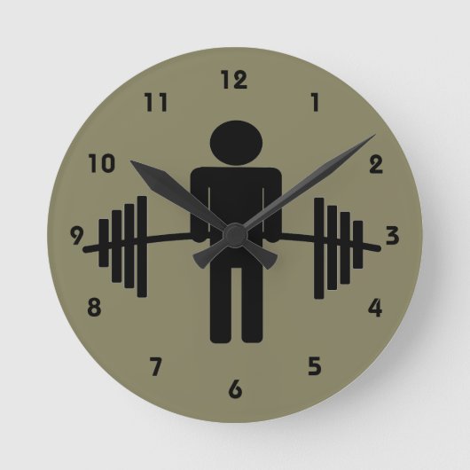 Gewichtstoft Gym Barbell Fitness Motivatie Ronde Klok (Voorkant)