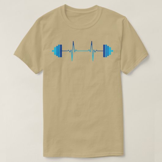 Gewichtstokken Hartslag Bodybuilding T-shirt (Design voorkant)
