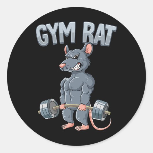 Gewichtstraining Dadlift Gym Rat Ronde Sticker (Voorkant)
