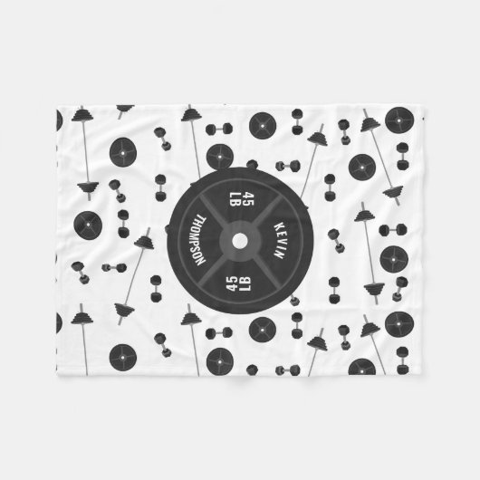 Gewichtstraining Fitness Dumbbell Bodybuilding Naa Fleece Deken (Voorkant (Horizontaal))