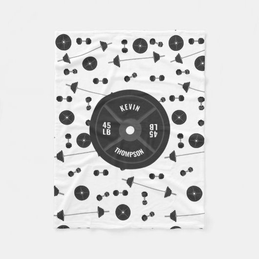 Gewichtstraining Fitness Dumbbell Bodybuilding Naa Fleece Deken (Voorkant)