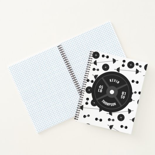 Gewichtstraining Fitness Dumbbell Bodybuilding Notitieboek (Binnen)