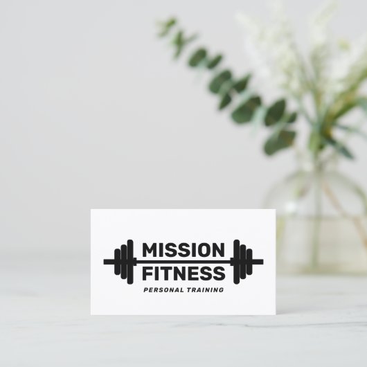 Gewichtstraining Personal Trainer Black White Visitekaartje (Staand voorkant)