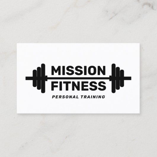 Gewichtstraining Personal Trainer Black White Visitekaartje (Voorkant)