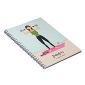 Gewichtsuitstekende  fitness meisje notitieboek (Rechterzijde)