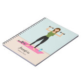 Gewichtsuitstekende  fitness meisje notitieboek (Linkerzijde)