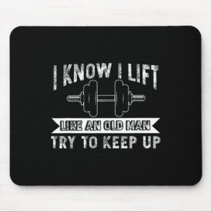 Gewichtsverlies als oud Man Bodybuilding Barbell Muismat