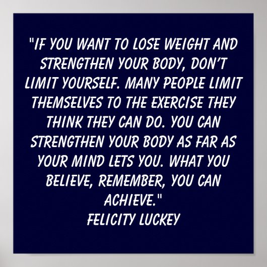 Gewichtsverlies Beliefs 8 Poster (Voorkant)