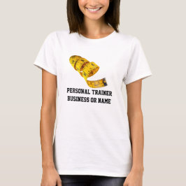 Gewichtsverlies, gele tapemaatregel t-shirt
