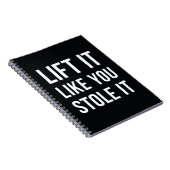 Gewichtsverlies Gym Quote lift Black White Notitieboek (Rechterzijde)
