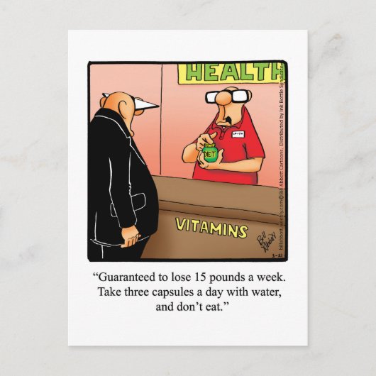 Gewichtsverlies Humor Briefkaart (Voorkant)