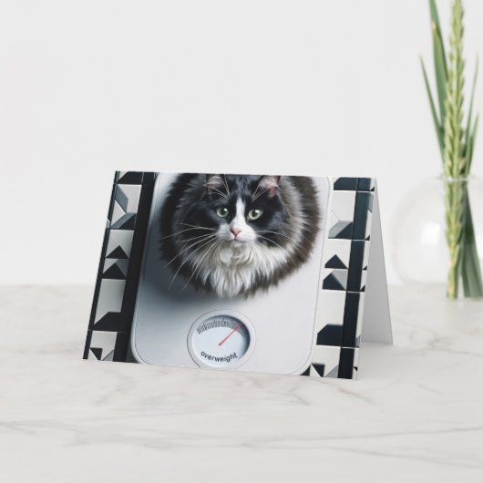 Gewichtsverlies Humor Cat op een weegschaal Kaart (Voorkant)