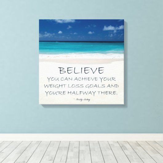 Gewichtsverlies Motivatie Canvas: Strand 08 Canvas Afdruk (Insitu (Houten vloer))