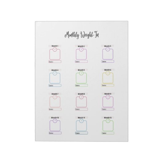  gewichtsverlies Tracker Sjabloon Notitieblok (Linkerzijde)