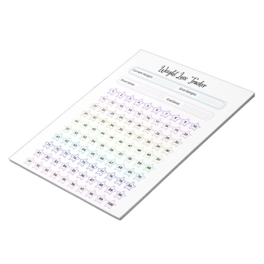  gewichtsverlies Tracker Sjabloon Notitieblok (Schuin)